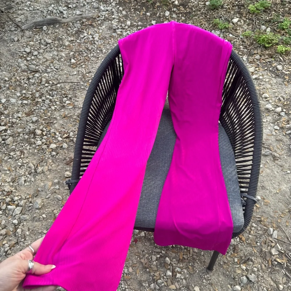 Target Women's Fuchsia/Magenta Ribbed Track Pants - Picture 1 of 3